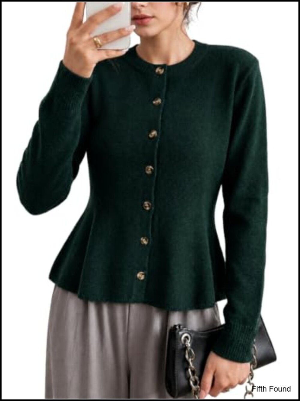 Women's Button Up Cardigan Long Sleeve Crew Neck Soft Knit Casual Sweater